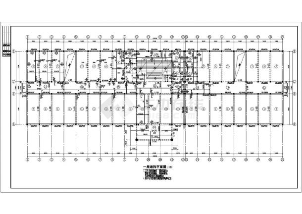 某四层砖混结构教学楼（7度抗震）设计cad全套结构施工图（含设计说明）-图二