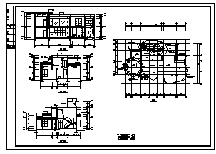 二层砖混豪华型别墅建筑施工cad图，共八张-图一