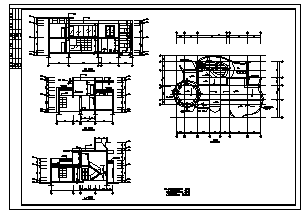 二层砖混豪华型别墅建筑施工cad图，共八张_图1