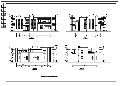 二层砖混豪华型别墅建筑施工cad图，共八张-图二