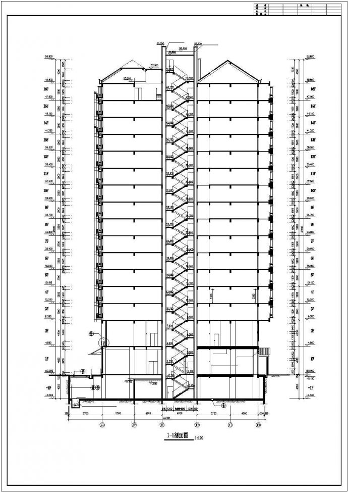 湘江明珠高层住宅平立面图，共两张_图1