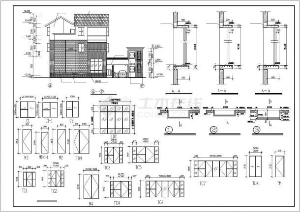 某现代度假景区多层小别墅建筑方案设计施工CAD图纸-图二