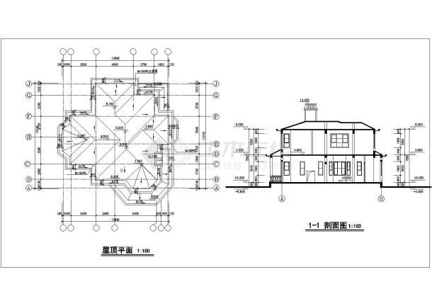 某现代度假景区私人小别墅建筑方案设计施工CAD图纸-图一