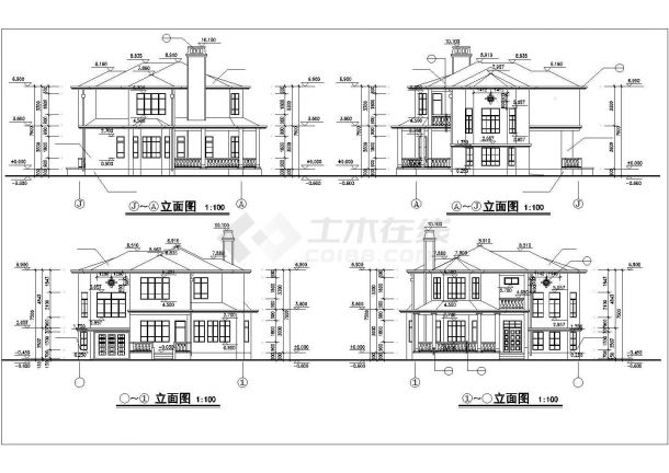 某现代度假景区私人小别墅建筑方案设计施工CAD图纸-图二