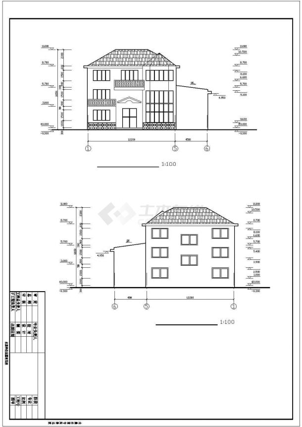 某假日风景区现代多层别墅建筑方案设计施工CAD图纸-图二
