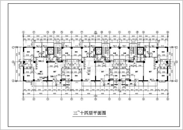 江苏某市区内高层住宅全套施工设计CAD图-图二