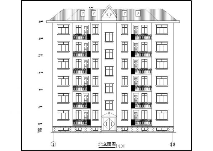 台州市某小区6层砖混结构住宅楼建筑设计CAD图纸（含阁楼和半地下室）_图1