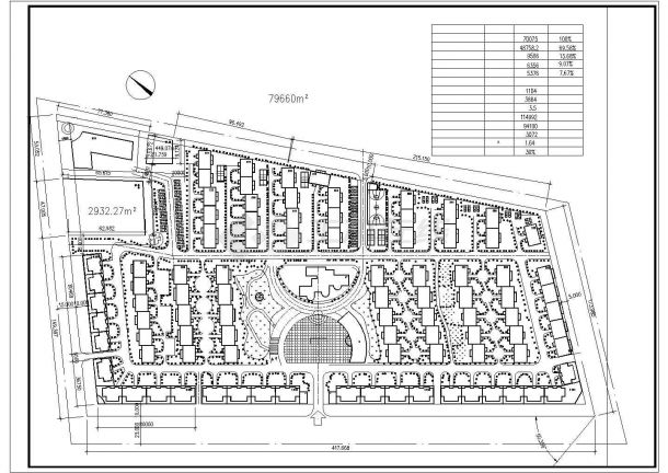 金昌市幸福花园小区总平面规划设计CAD图纸（占地7万平米）-图一