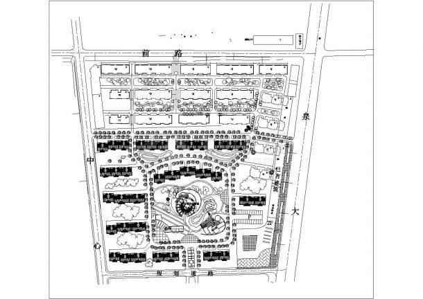 榆林市北林花园小区总平面规划设计CAD图纸（占地7万平米）-图一