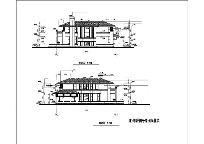 某假日风景区民居多层别墅建筑方案设计施工CAD图纸_图1