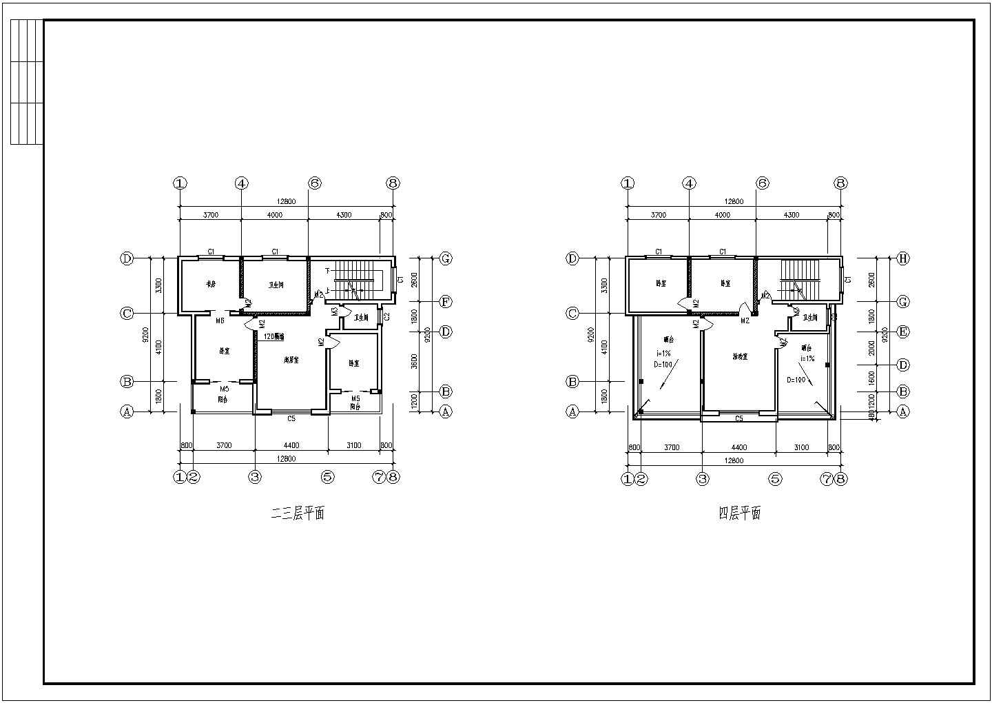 某假日风景区精装别墅建筑方案设计施工CAD图纸