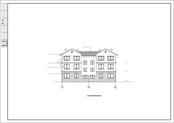 某假日风景区经典商用别墅建筑方案设计施工CAD图纸-图一