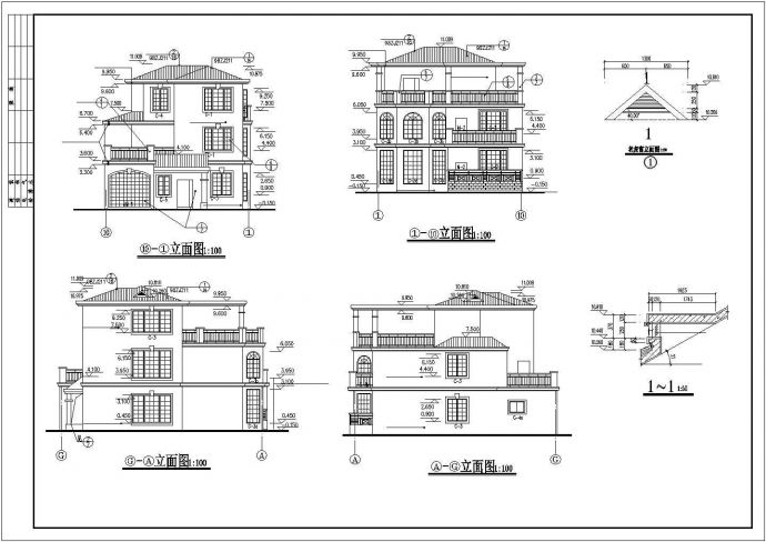 某南方花园式现代商业别墅建筑方案设计施工CAD图纸_图1