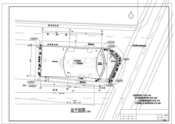 龙归商贸城设计cad全套建筑施工图（含设计说明）-图二