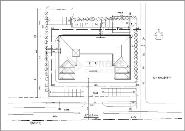 某六层框架结构旅馆设计cad全套建筑施工图（含设计说明）-图二