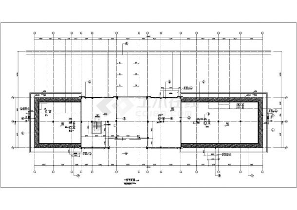 监狱（被服仓库 警察体训用房 门楼、候见楼 监管综合楼 水泵房）建筑设计CAD图-图二