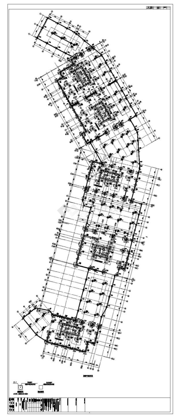 某城市高层楼房整栋结构图CAD规划详图-图二