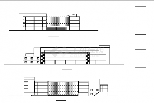 二套高校图书馆综合楼建筑设计施工cad图纸（含说明）-图一