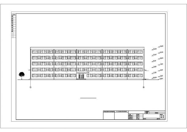 淮北市第三中学5180平米5层框架结构教学楼建筑结构设计CAD图纸-图二