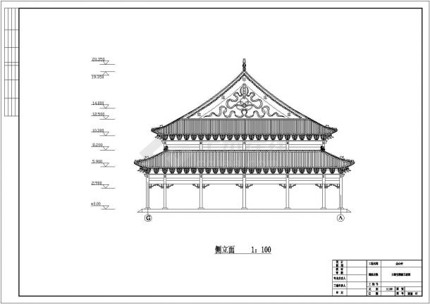 某景区寺庙观音宝殿建筑设计施工CAD图纸-图二