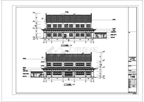 某景区仿古寺庙楼斋房建筑设计施工CAD图纸-图二