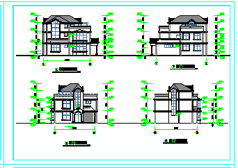 现代风格带阁楼住宅建筑cad设计施工图纸_图1