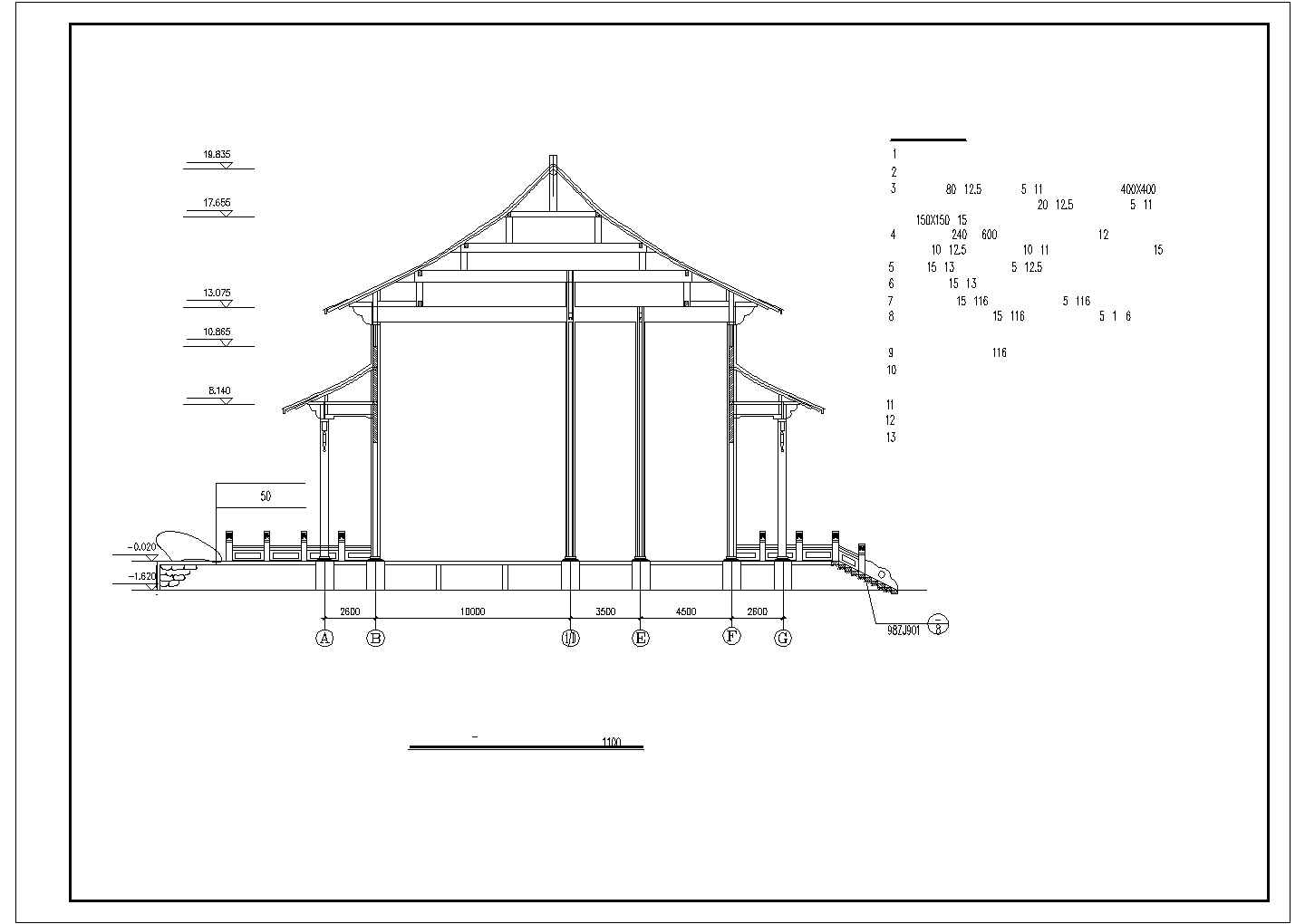 某景区大雄宝殿古寺建筑设计施工CAD图纸
