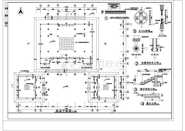 某景区财神殿古建筑完整设计施工CAD图纸-图一