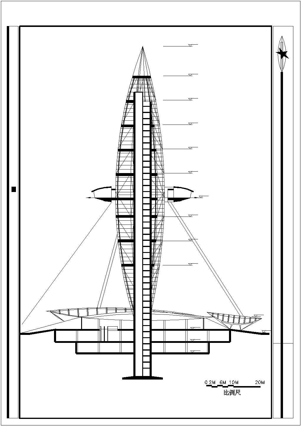 某景区观光塔仿古建筑完整设计施工CAD图纸