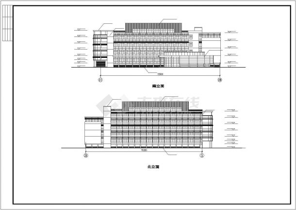 【南京】某学校体育馆活动中心建筑设计施工CAD图（总平面图 建筑立面图 共2个CAD文件）-图二