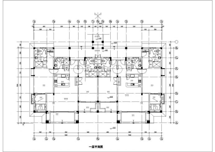 某地方酒店式公寓建筑设计方案CAD平面布置参考图_图1