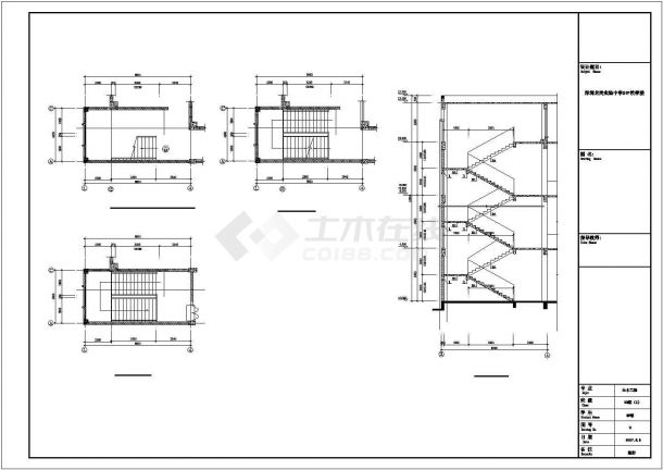 深圳市龙岗实验中学2860平米5层框架结构教学楼建筑结构设计CAD图纸-图二