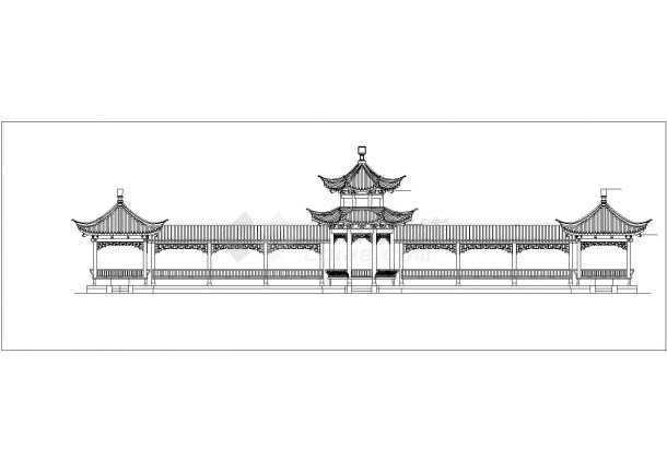 杭州市某古典建筑亭廊剖面CAD参考图-图二