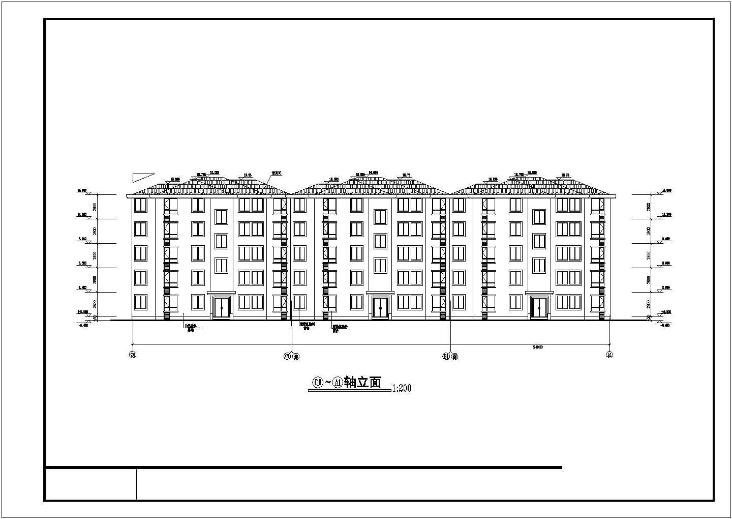 联排式住宅全套建筑施工平立面图