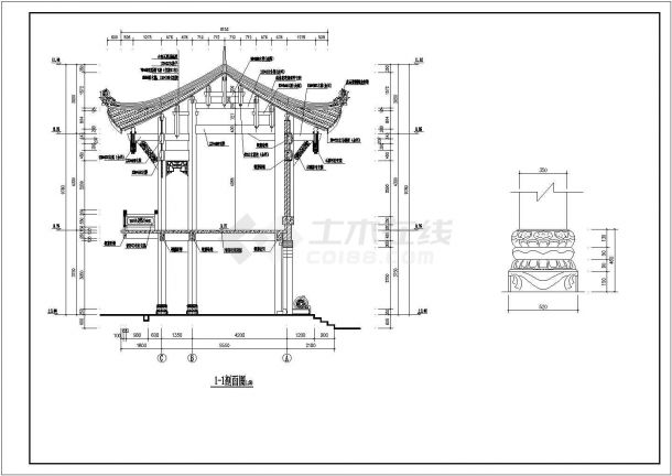 某景区万寿宫建筑完整设计施工CAD图纸-图二