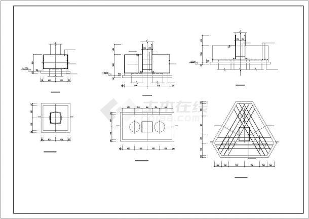 框架结构商住楼CAD结构施工图-图二