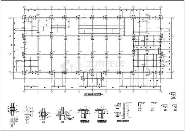 办公楼结构施工图纸CAD-图一