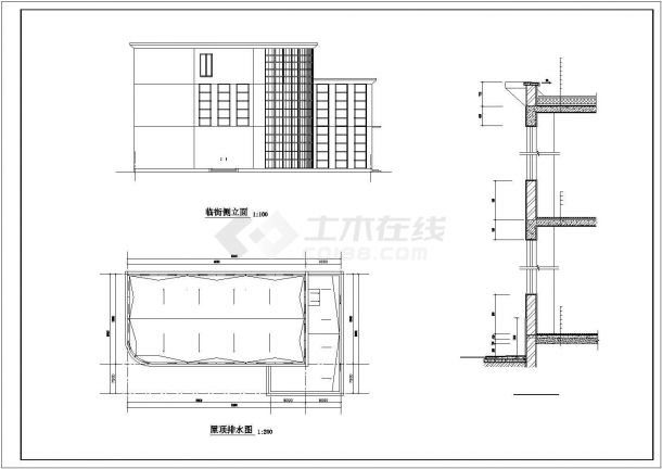 西安市雁塔区某3920平米3层框架结构商业办公楼建筑结构设计CAD图纸-图二