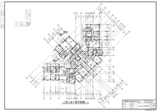 粤长辉龙岗德沁苑商住楼二区建筑平面图CAD图.dwg-图一