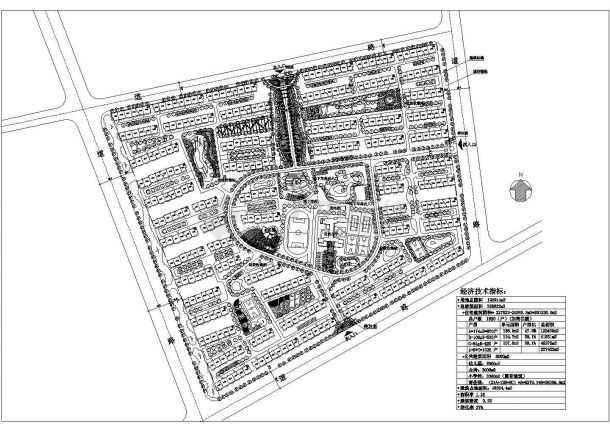 192914平米小区规划设计图-图一