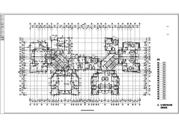 长沙市宾利花园30层框架住宅楼平面设计CAD设计图（含水箱和机房层）-图一