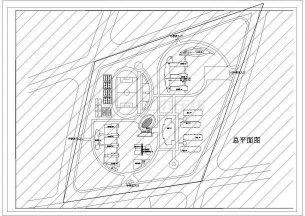 [内蒙古]某学校电力工程规划设计cad外线总图及电气总平面图（甲级院设计）-图一