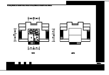 三层双拼现代别墅建筑施工cad图，共三张-图一