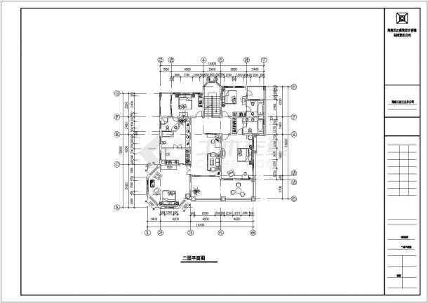 长春市春福园小区220平米双层混合结构独栋别墅CAD建筑设计图纸-图一
