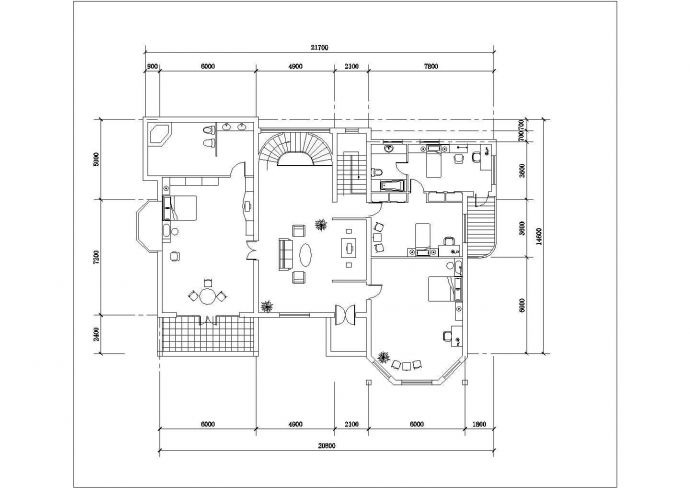 济南市西塞家园小区3层砖混结构单体别墅平剖面CAD设计图纸_图1