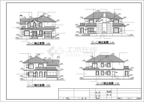 丽江市某度假山庄2层砖混结构单体别墅CAD建筑设计图纸-图二