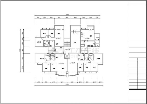 太原市青塘花园小区经典热门户型设计CAD设计图（共40张）-图二