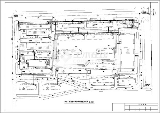 吉林市矿园路馨禾花园小区外网工程全套设计CAD图纸-图二
