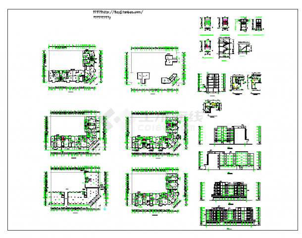 长53.67米 宽36.72米 六层L型住宅三单元混合户型CAD图纸 含大样图-图一