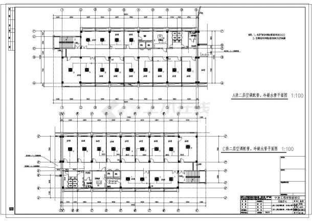 [宁波]某学院行政楼全套空调系统cad平面施工图（含设计、施工总说明、大样图）-图一
